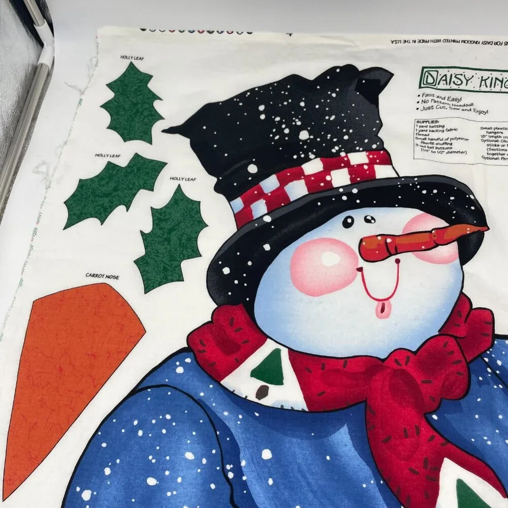 Daisy‎ Kingdom Christmas Door Panel Cut and Sew Snowman Top Hat Wall Hanging Art